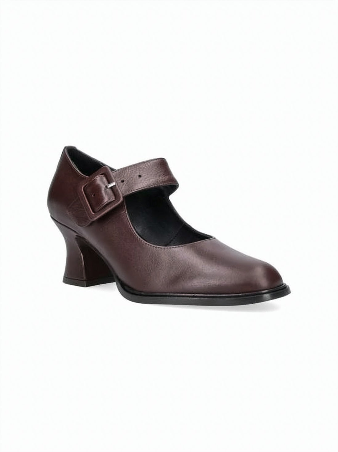 Burgundy Leather Mary Jane Pumps