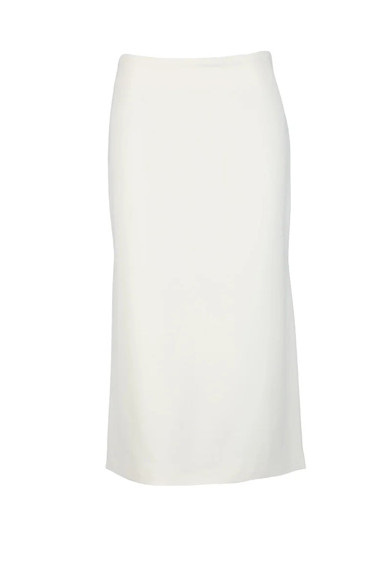 Asymmetrical White Midi Skirt