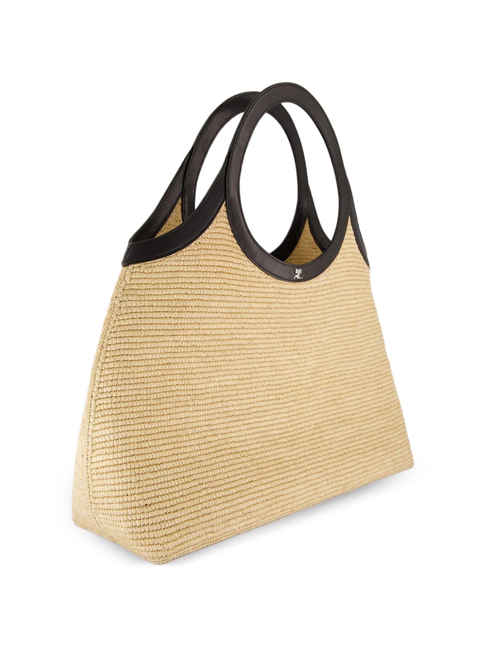 Trapezoidal Handbag with Circular Cut-out Handles
