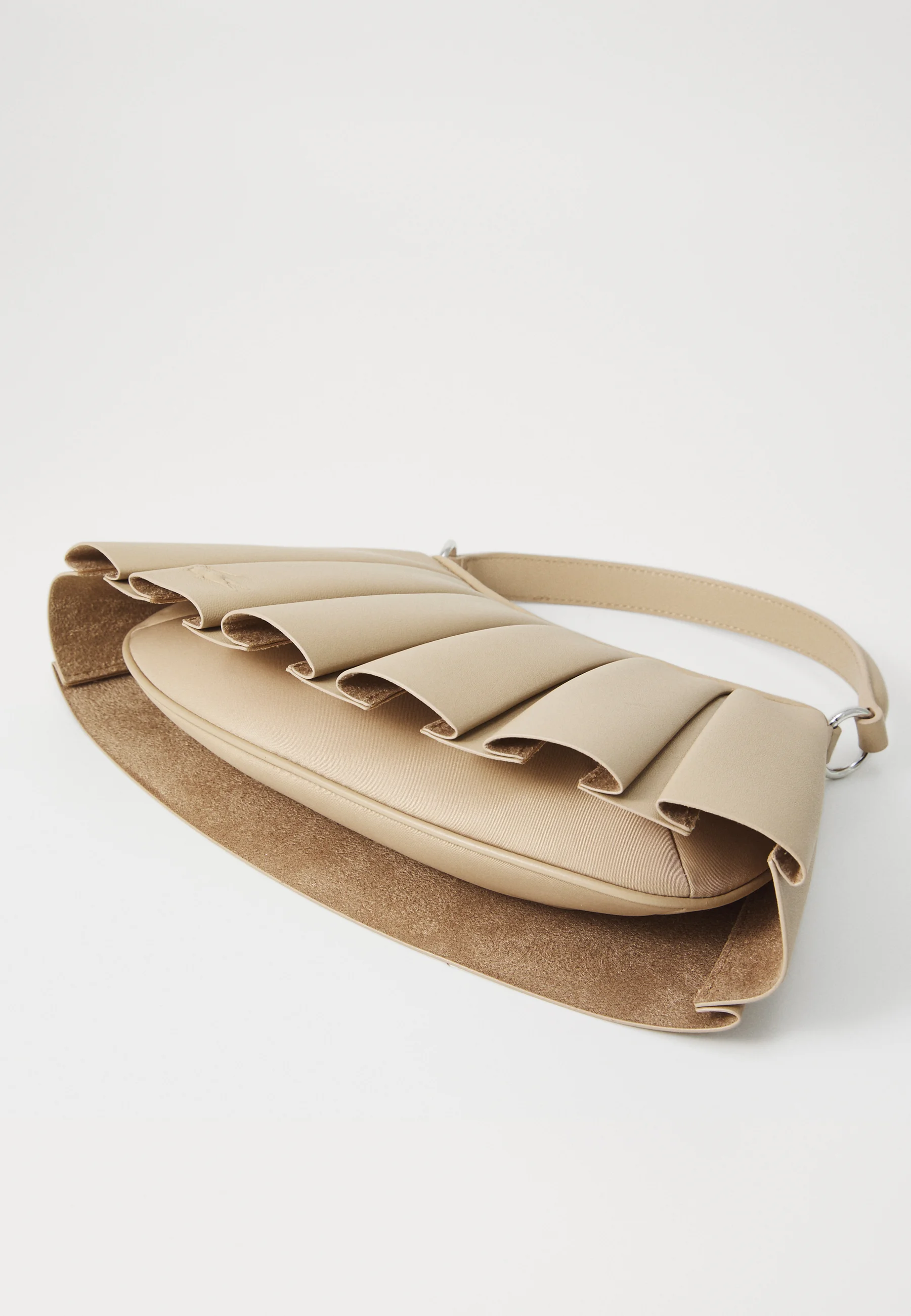 Beige Lenglen Leather Shoulder Bag