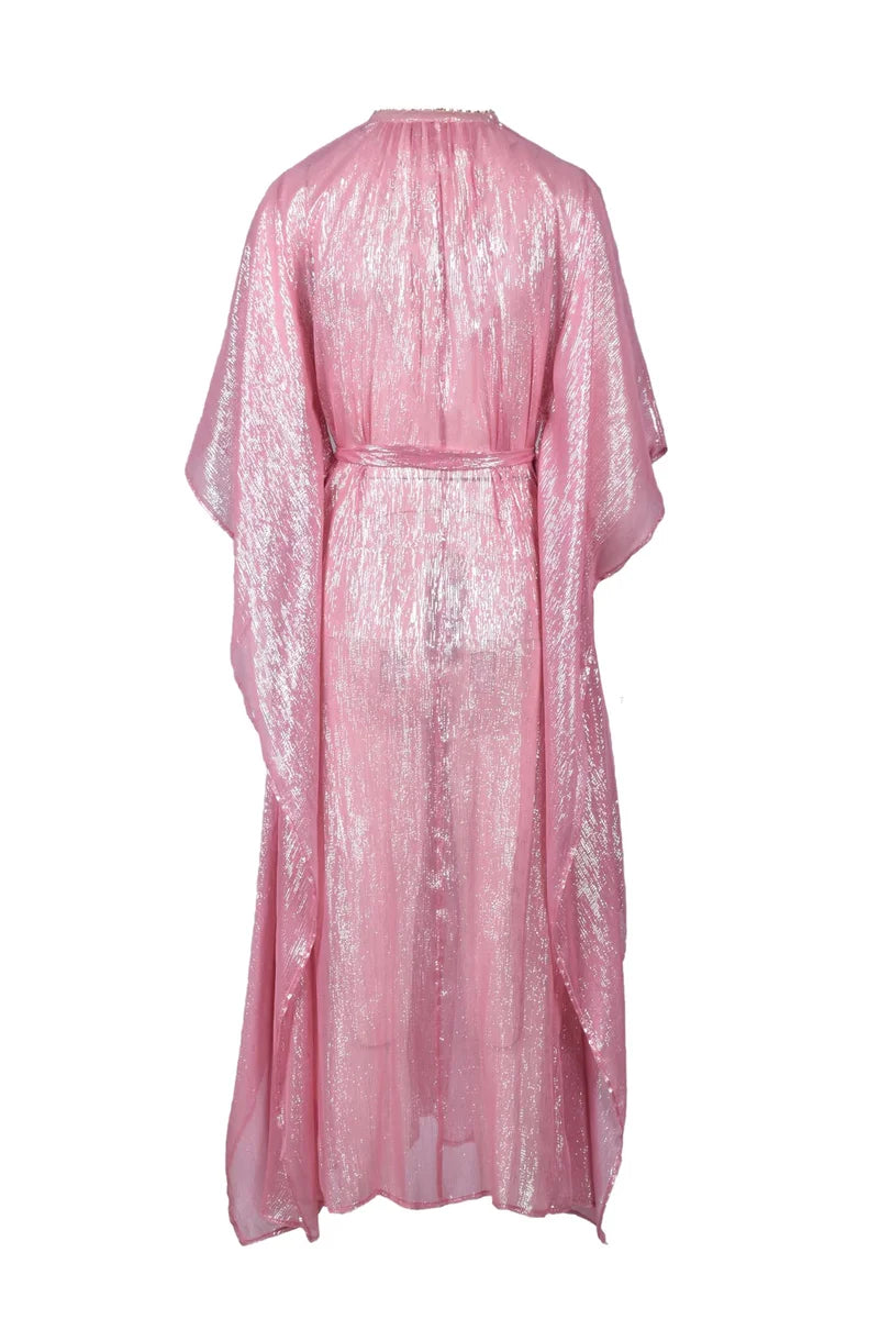 Laminated Chiffon Coat - Pink