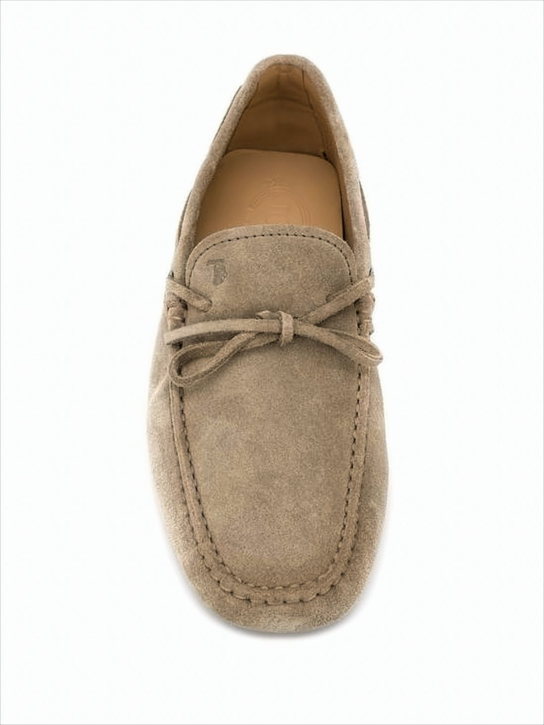 Brown Suede Moccasin-toe Loafers with Lace-up Design