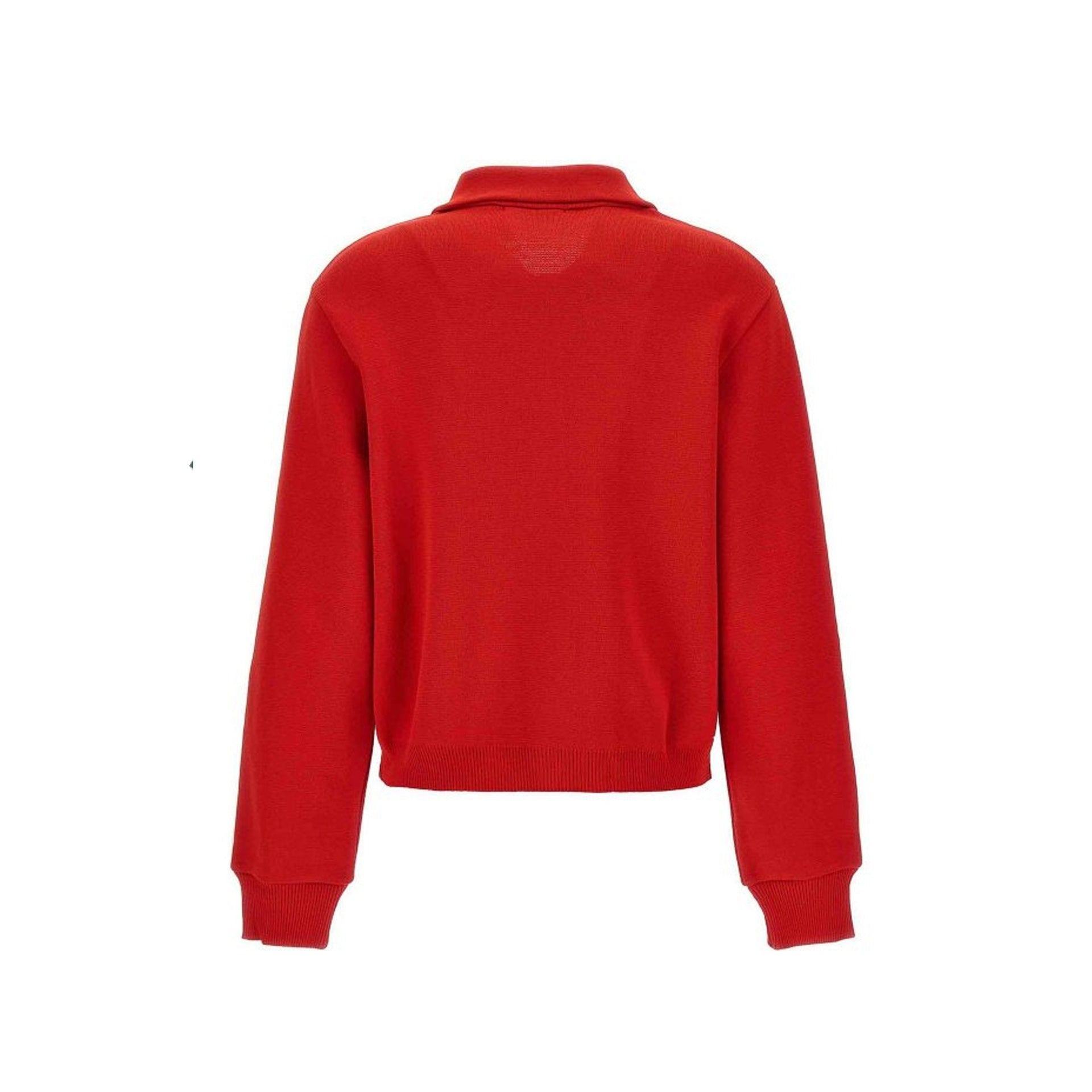 Red Jacket With Side Band Embroidery And Iconic Stripes