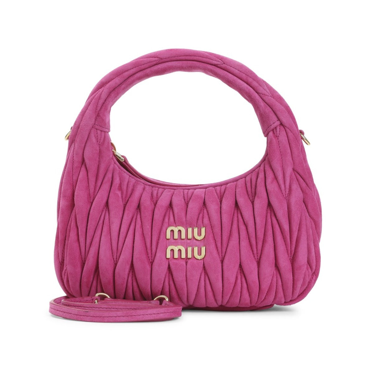 Matelassé Suede Leather Wander Shoulder Bag