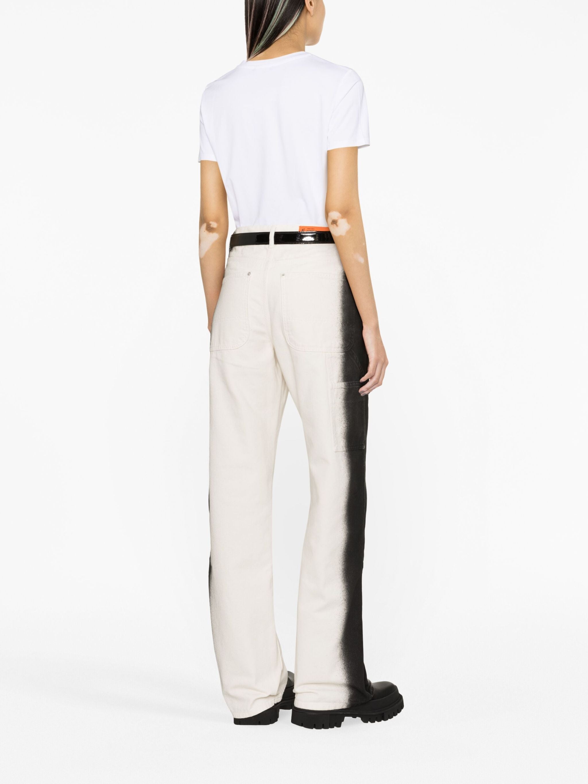 White T-Shirt Organic Gold Button T-Shirt