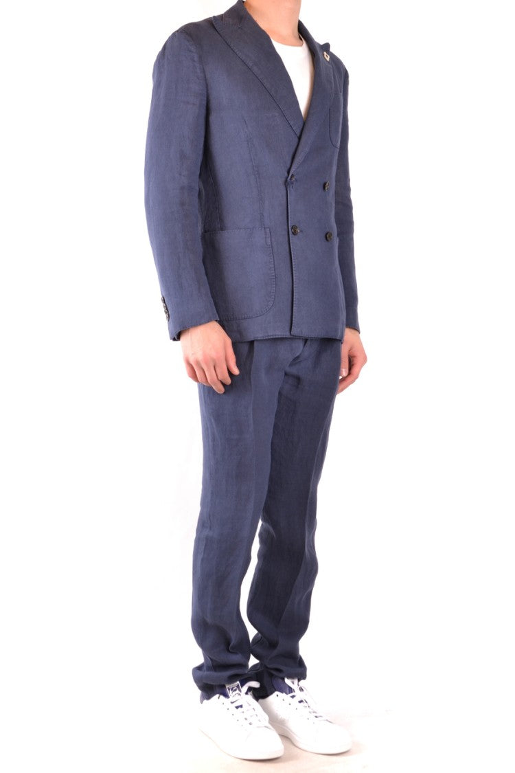 Double-Breasted Blue Hemp Jacket