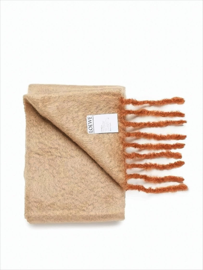 Textured Mohair And Wool Blend Scarf