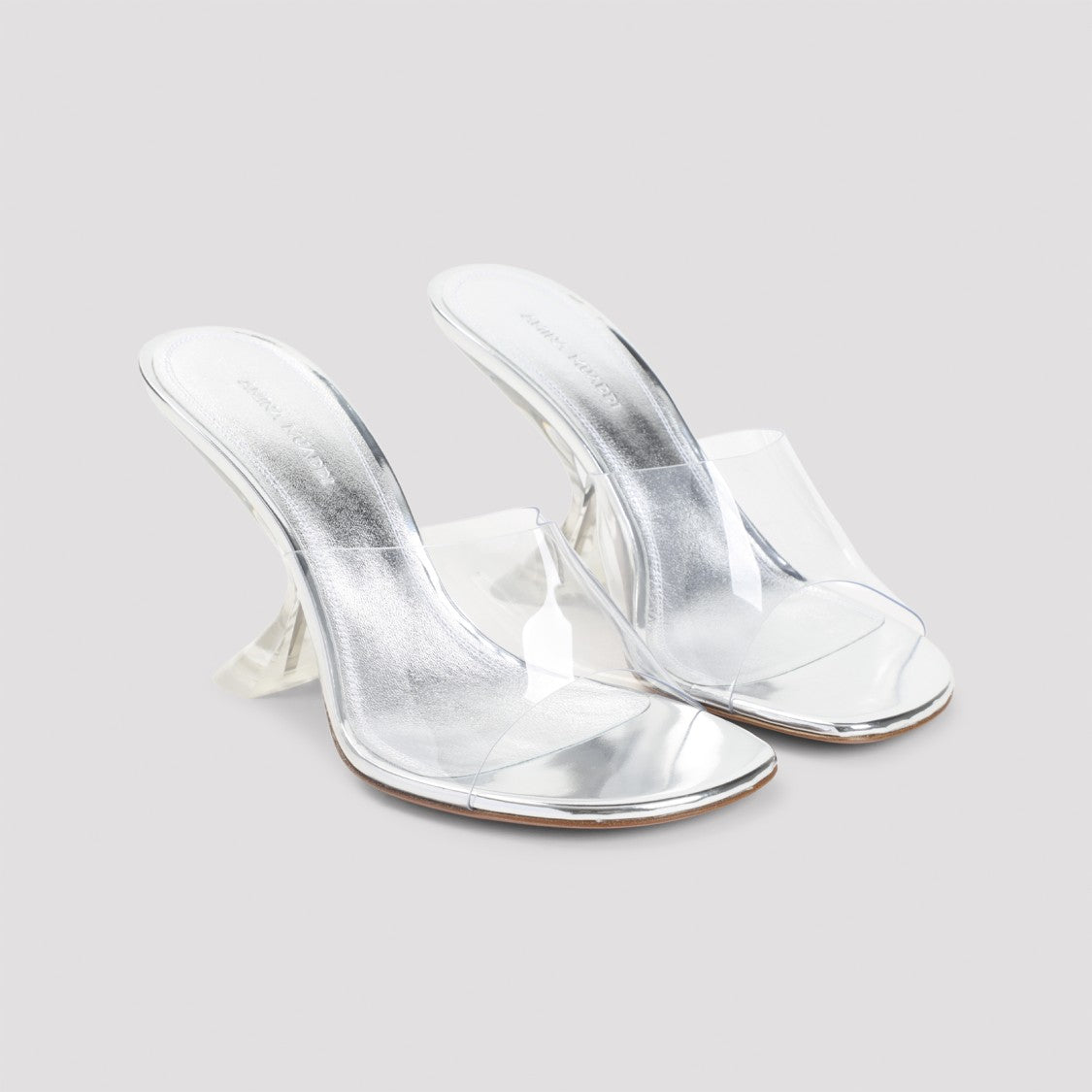 Metallic Open-Toe Sandals With Sculptural Heel