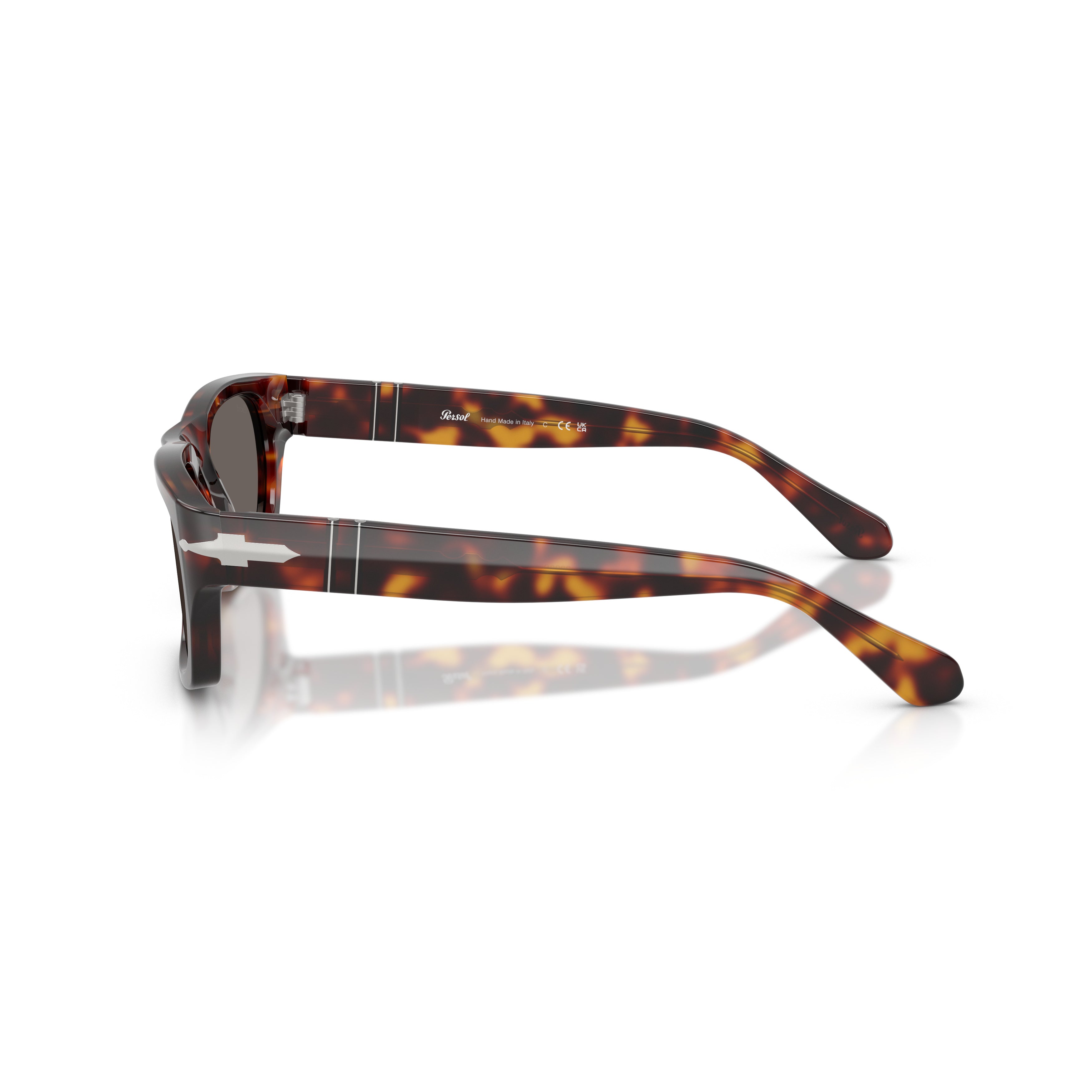 Rectangular Tortoiseshell Acetate Sunglasses with Silver Arrow Detail