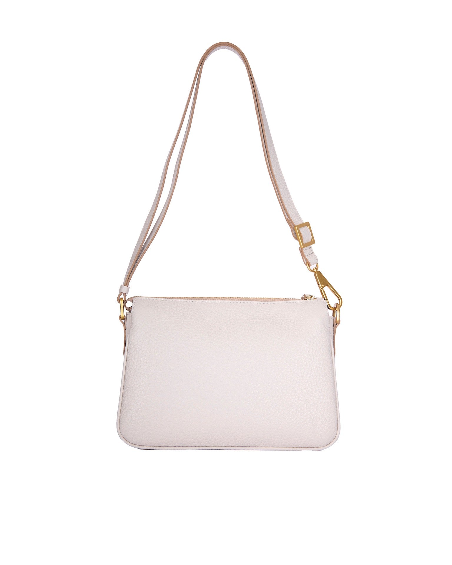 Textured Leather Shoulder Bag With Adjustable Strap