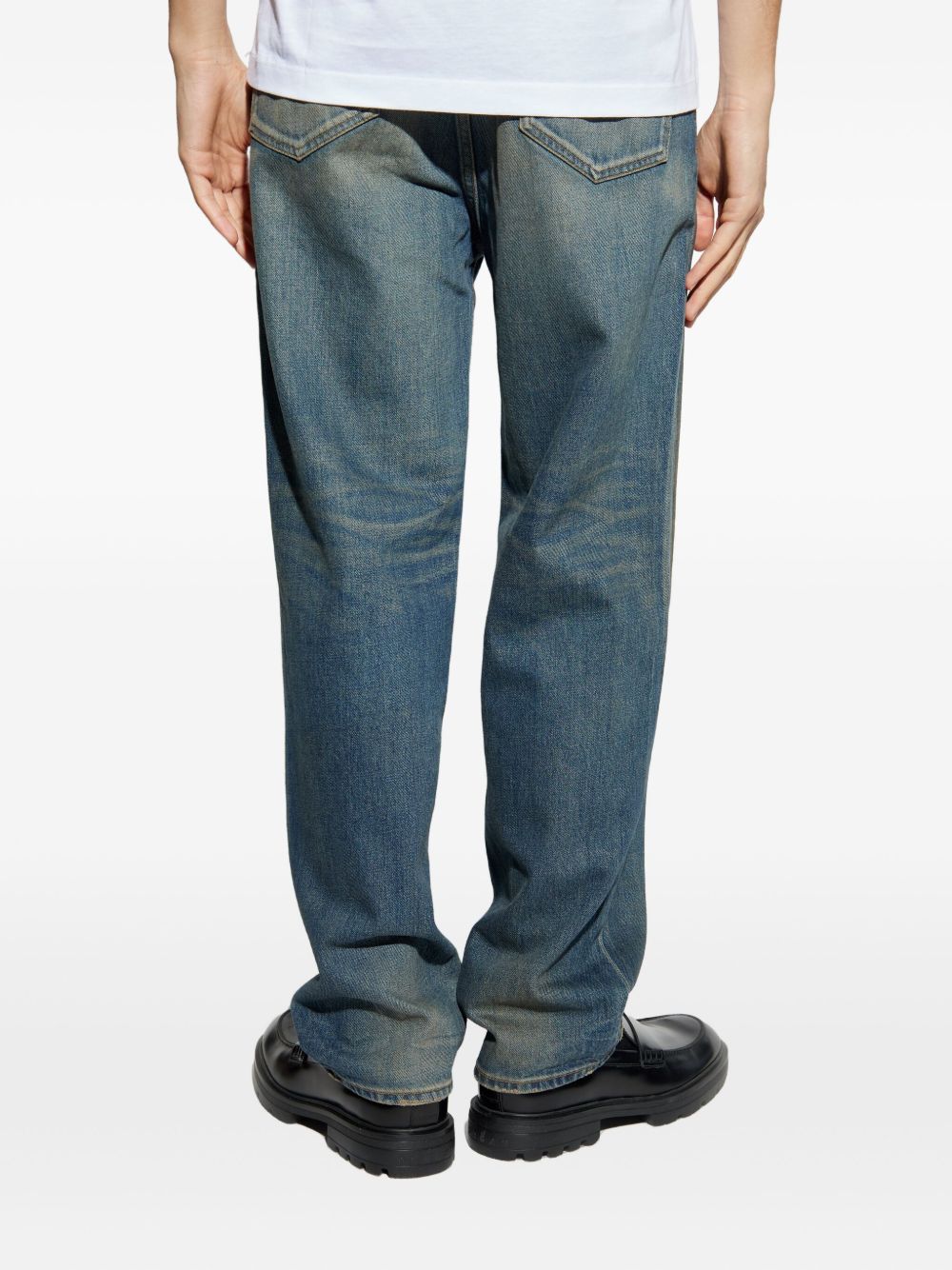 Stonewashed Denim Jeans With Pencil Fit