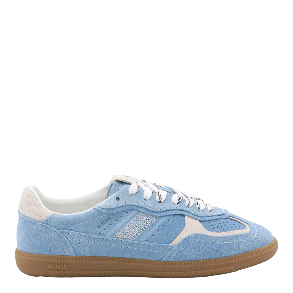 Pastel Blue Suede Sneakers with Cream Accents