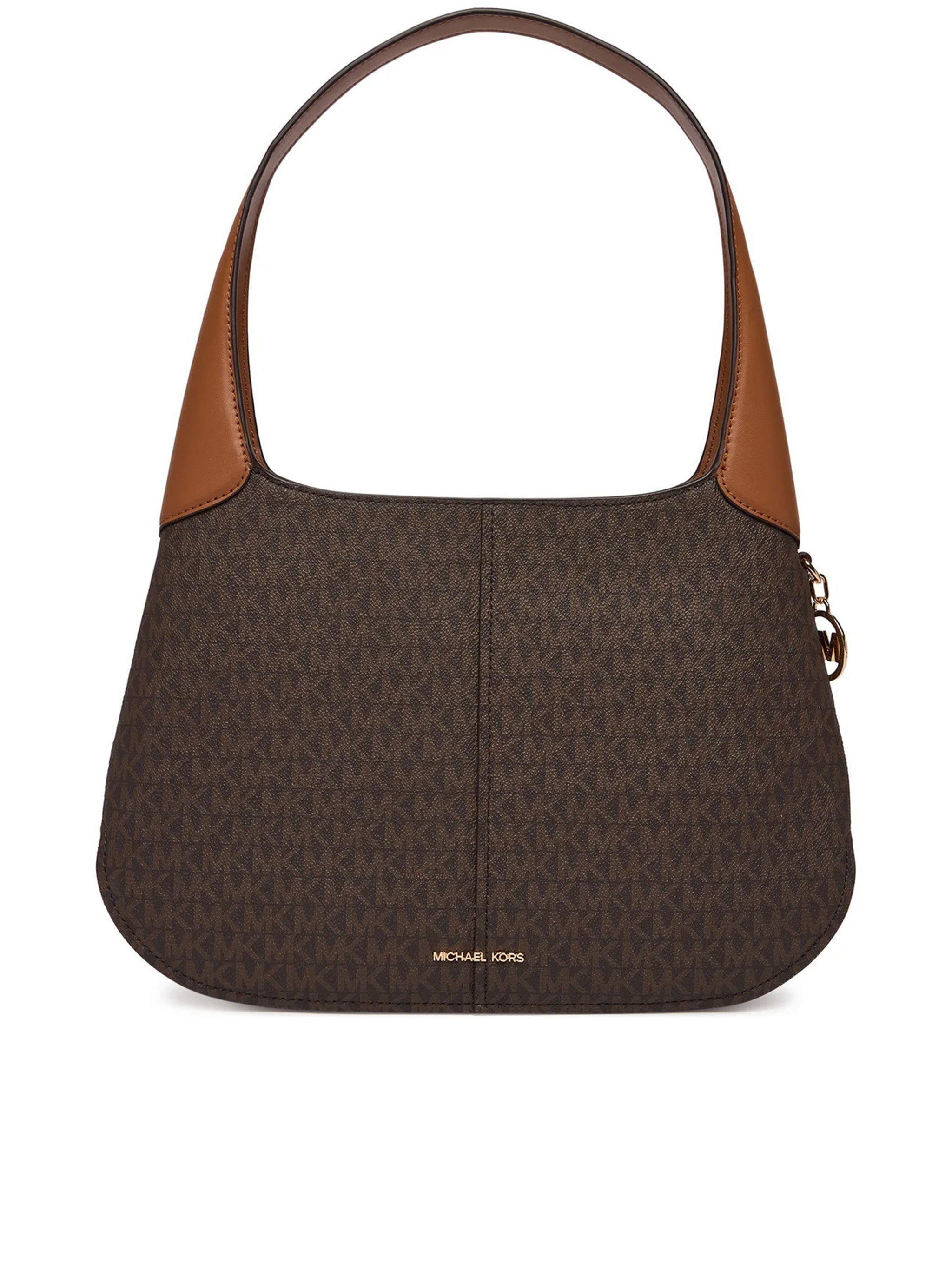 Dark Brown Monogram Curved Shoulder Bag