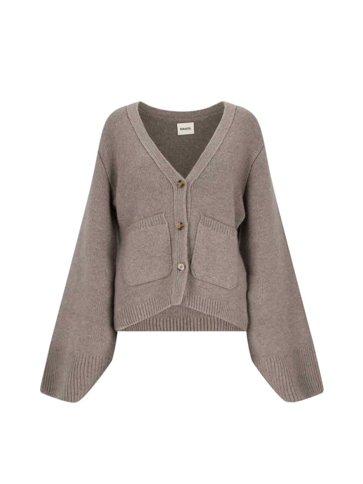 Cashmere Knit Cardigan with Deep V-Neck