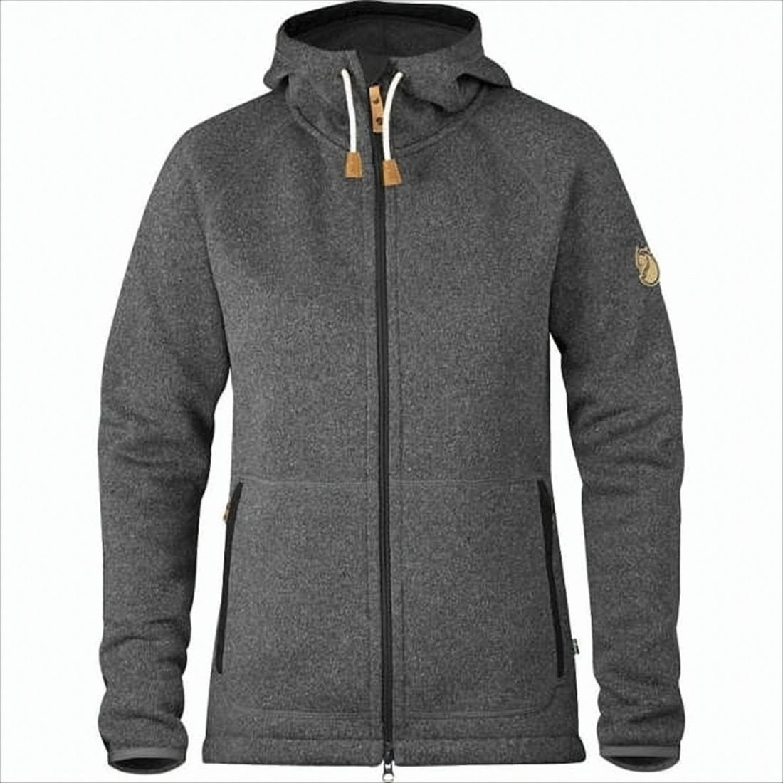 Heathered Grey Long-Sleeve Hoodie With Functional Zipper Pockets
