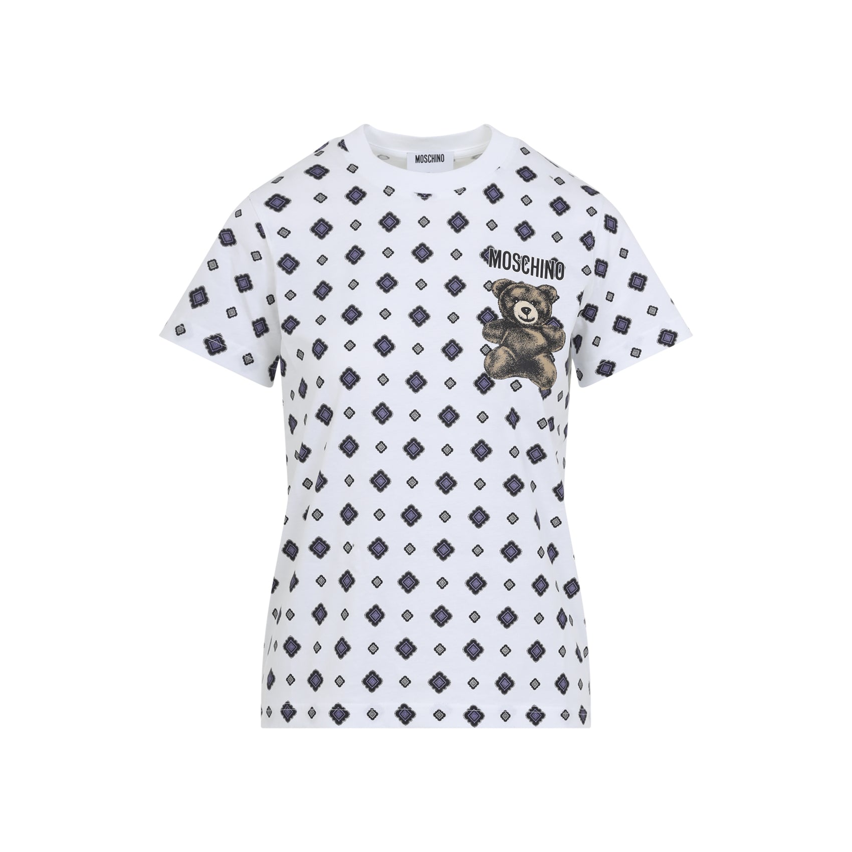 Graphic Cotton T-Shirt With Teddy Bear Motif