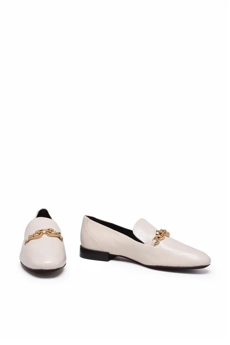 Leather Loafers - Cream