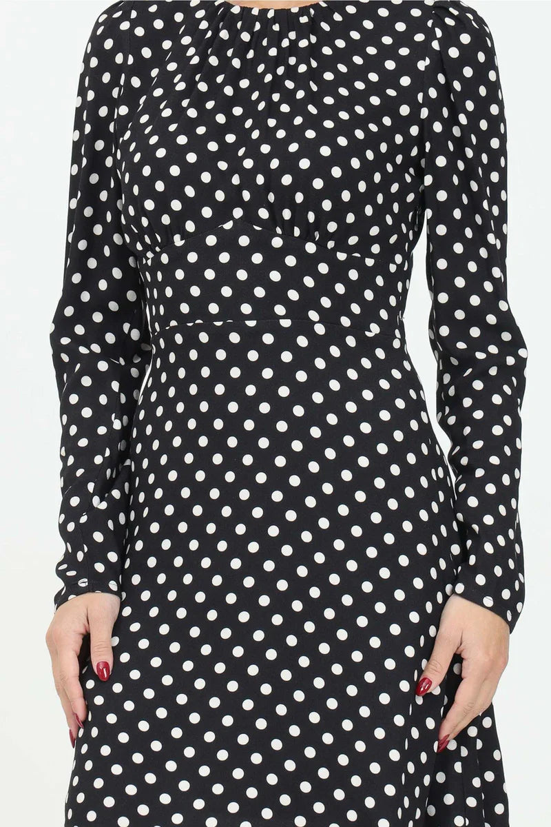 Flared Dress Viscose - Black/White