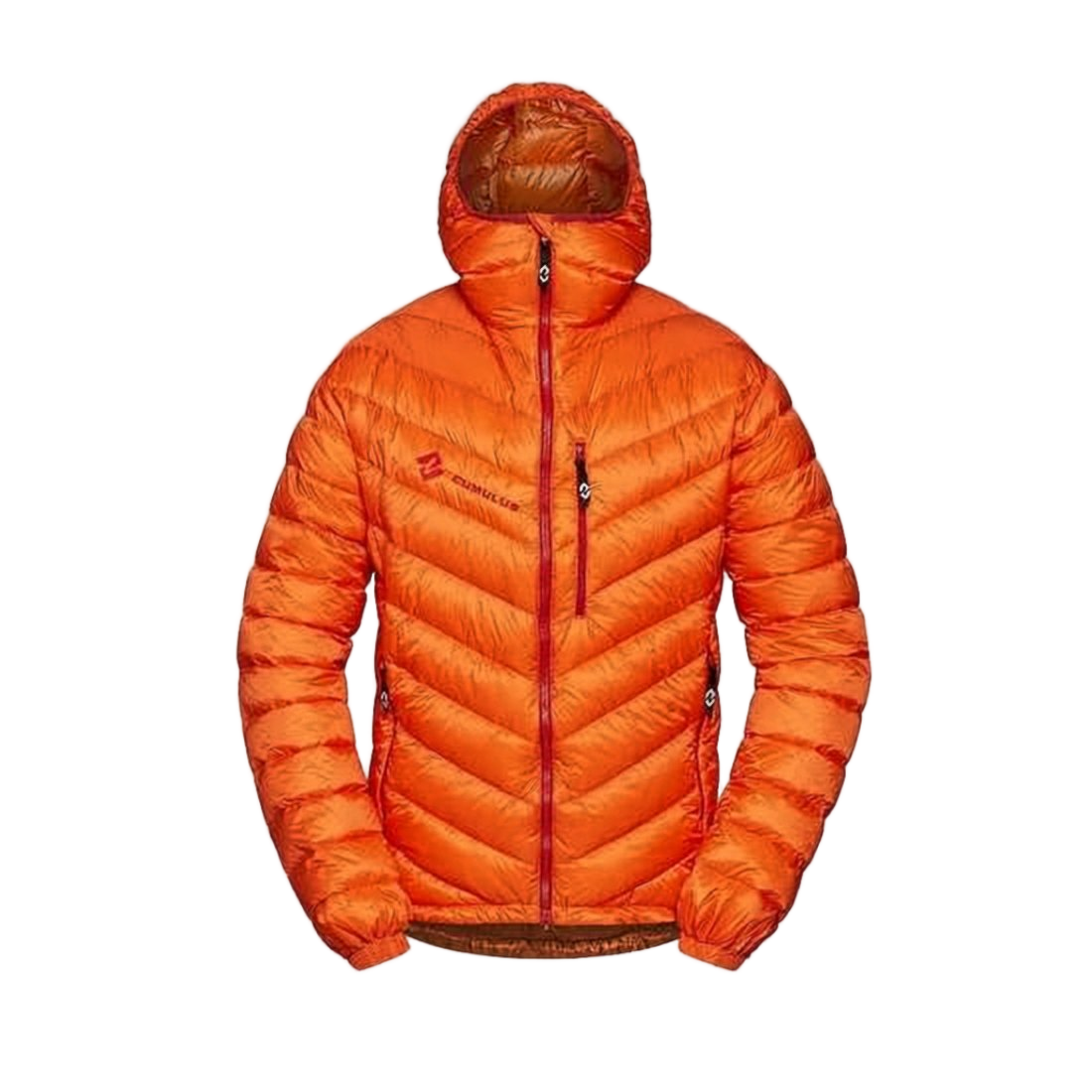 Lightweight Quilted Hooded Jacket With Chevron Pattern