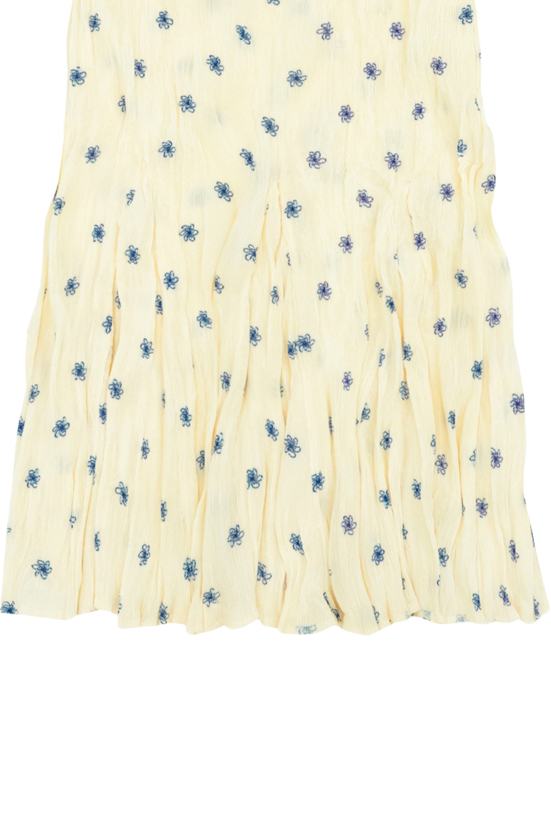 Pleated Midi Dress With Floral Pattern