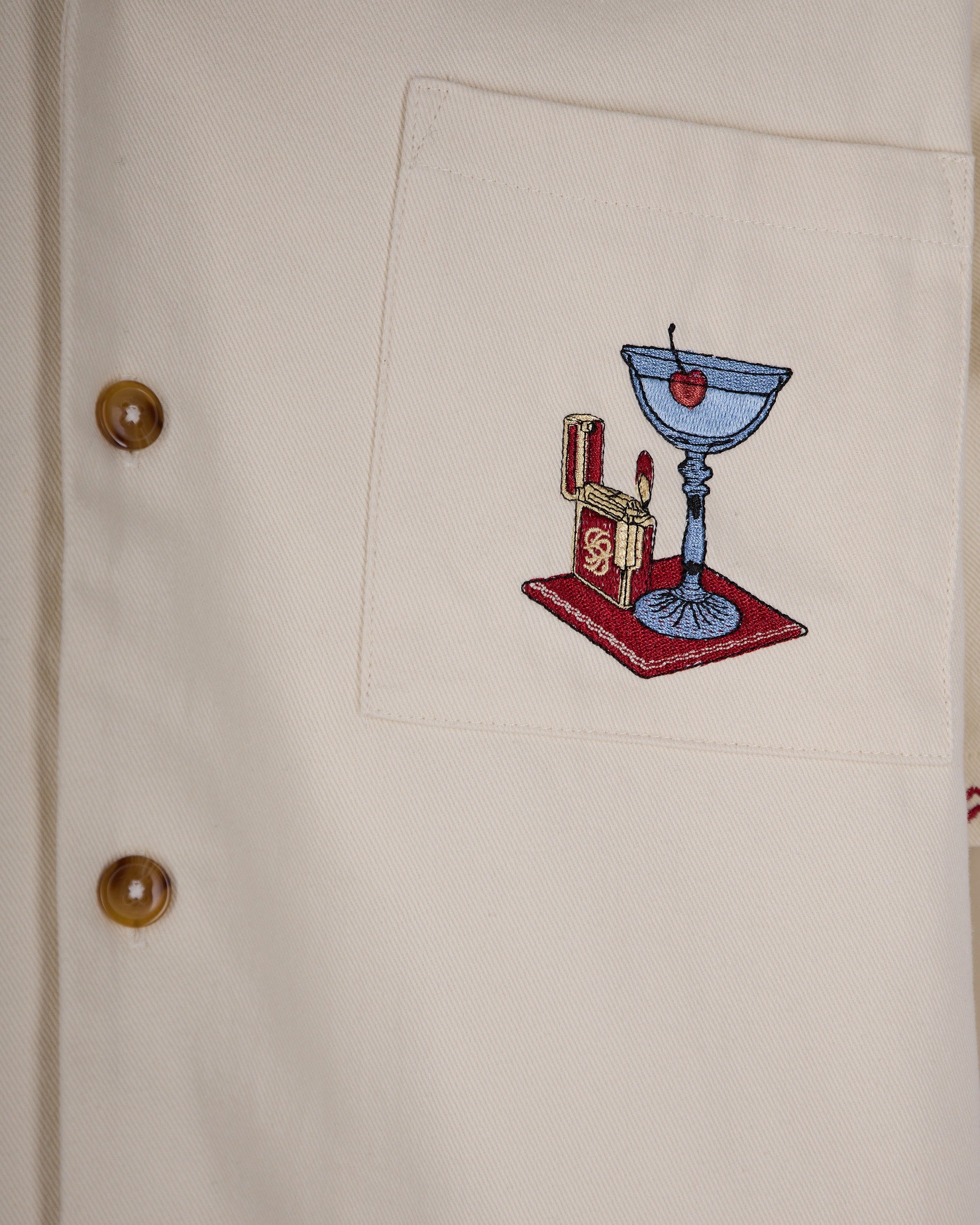Short-Sleeved Casual Shirt with Intricate Embroidery