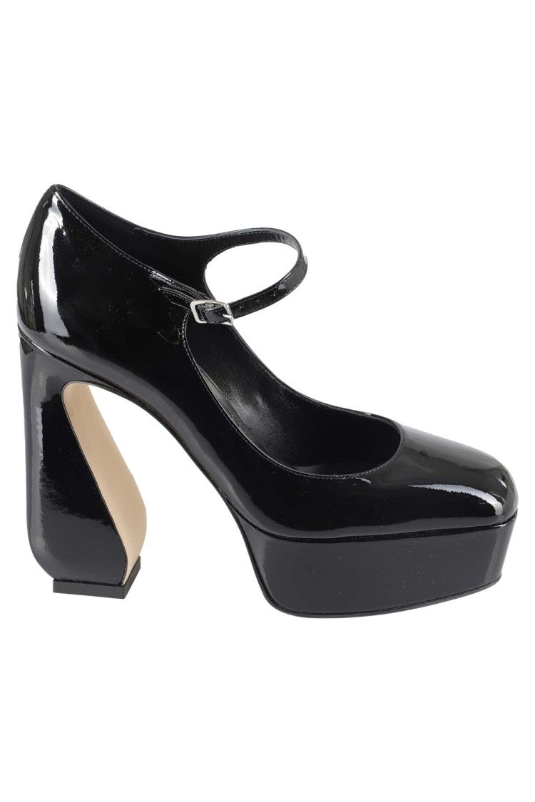 Patent Leather Pump With Irregular High Heel