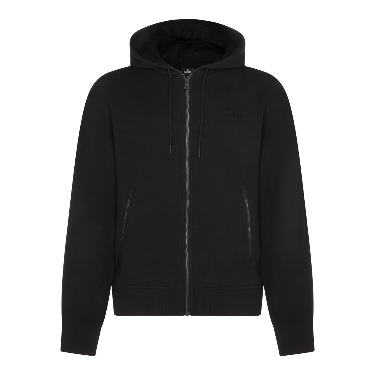 Classic Black Knit Hooded Sweatshirt