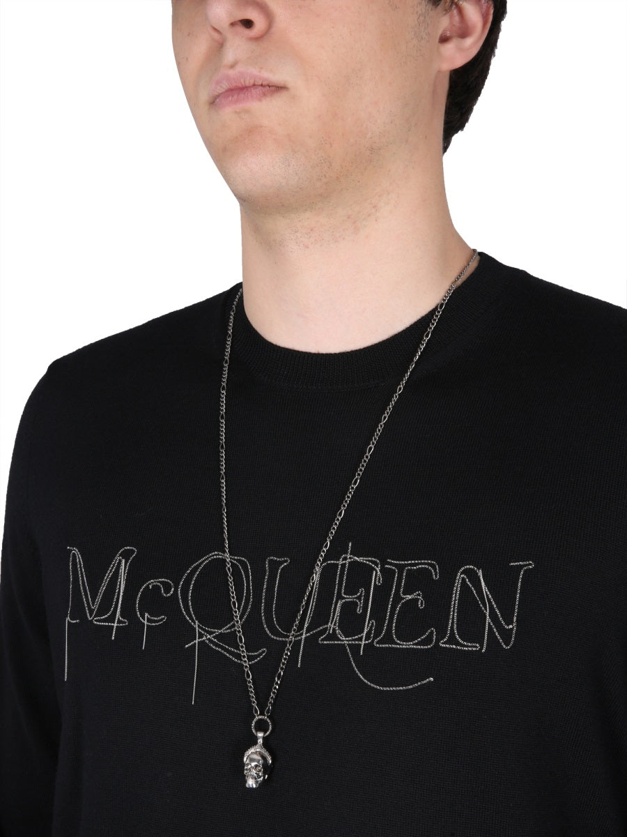 Logo Embroidered Wool Sweater