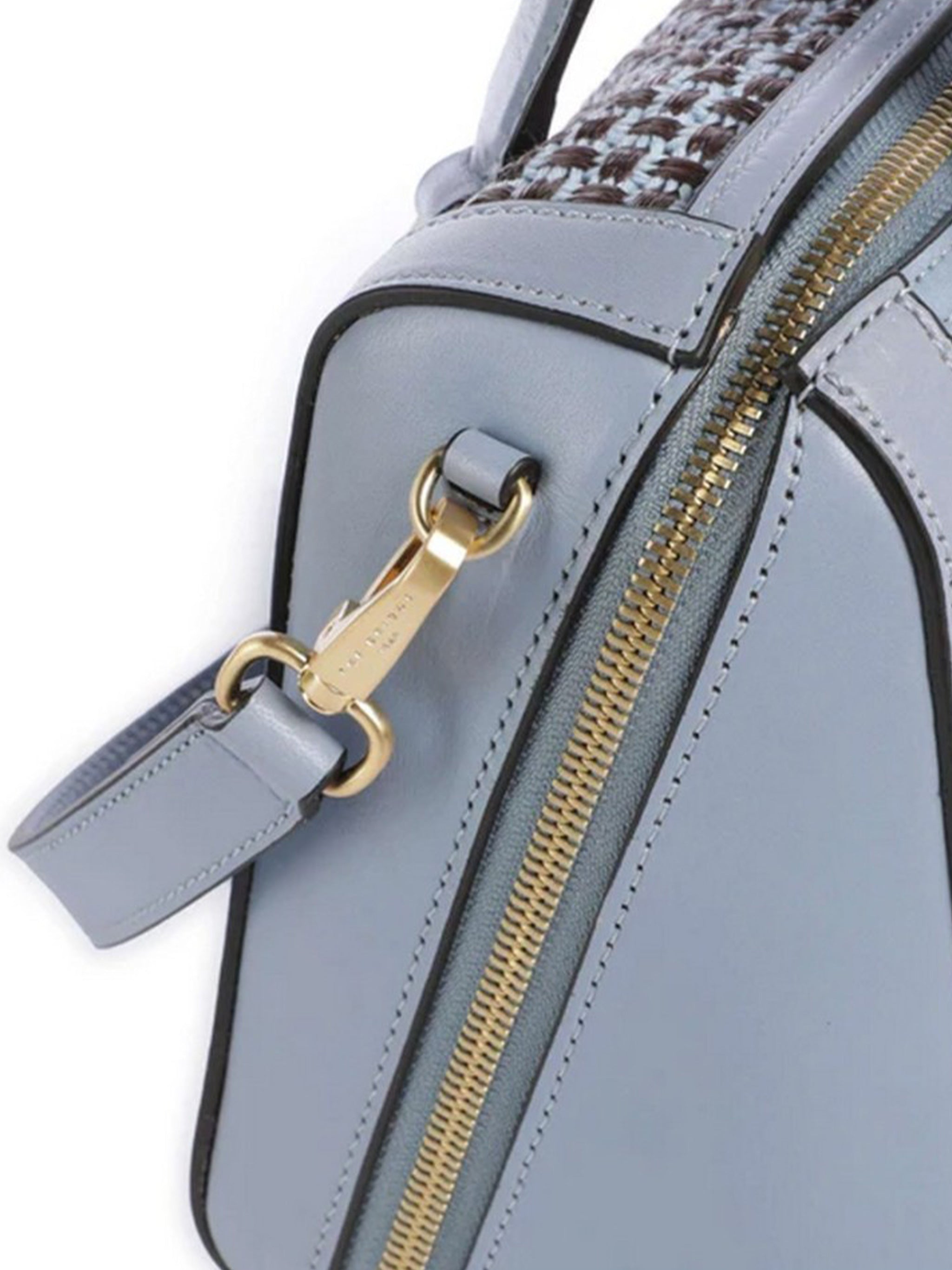 Blue Handbag W/Shoulder Geometric Canvas Handbag