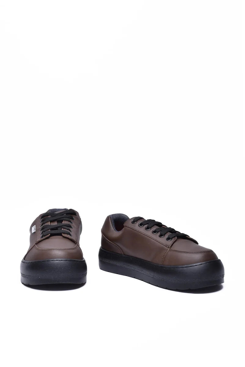 Leather Sneakers - Brown/Black