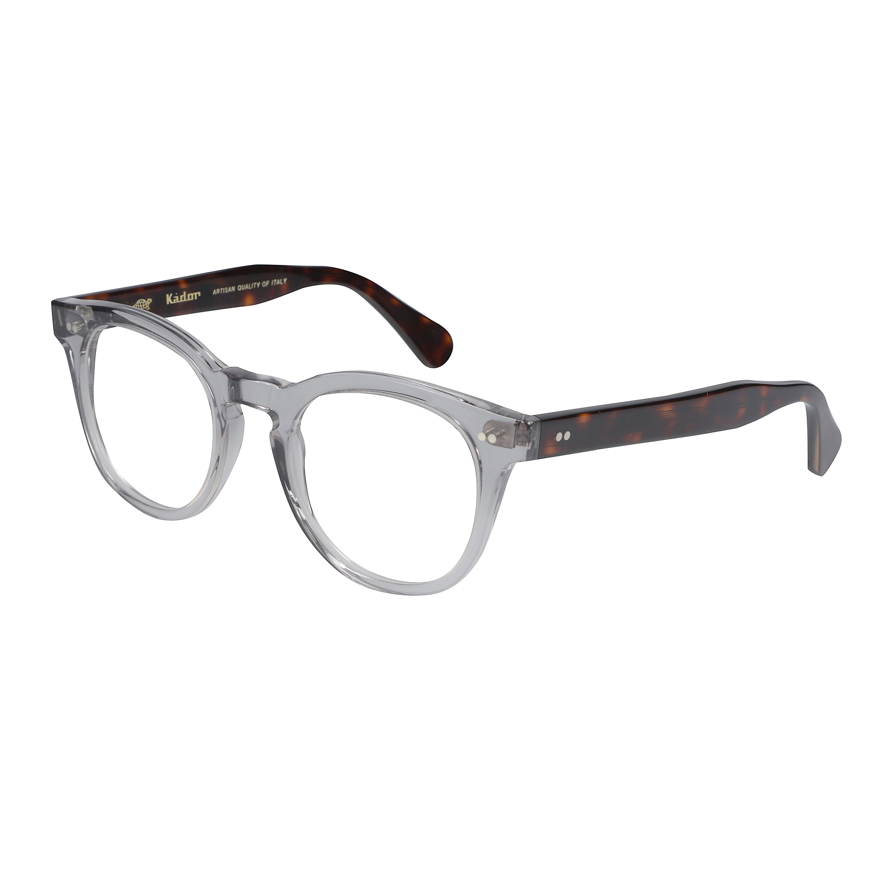 Tuxon Translucent Grey Frame Sunglasses with Tortoiseshell-Patterned Temples