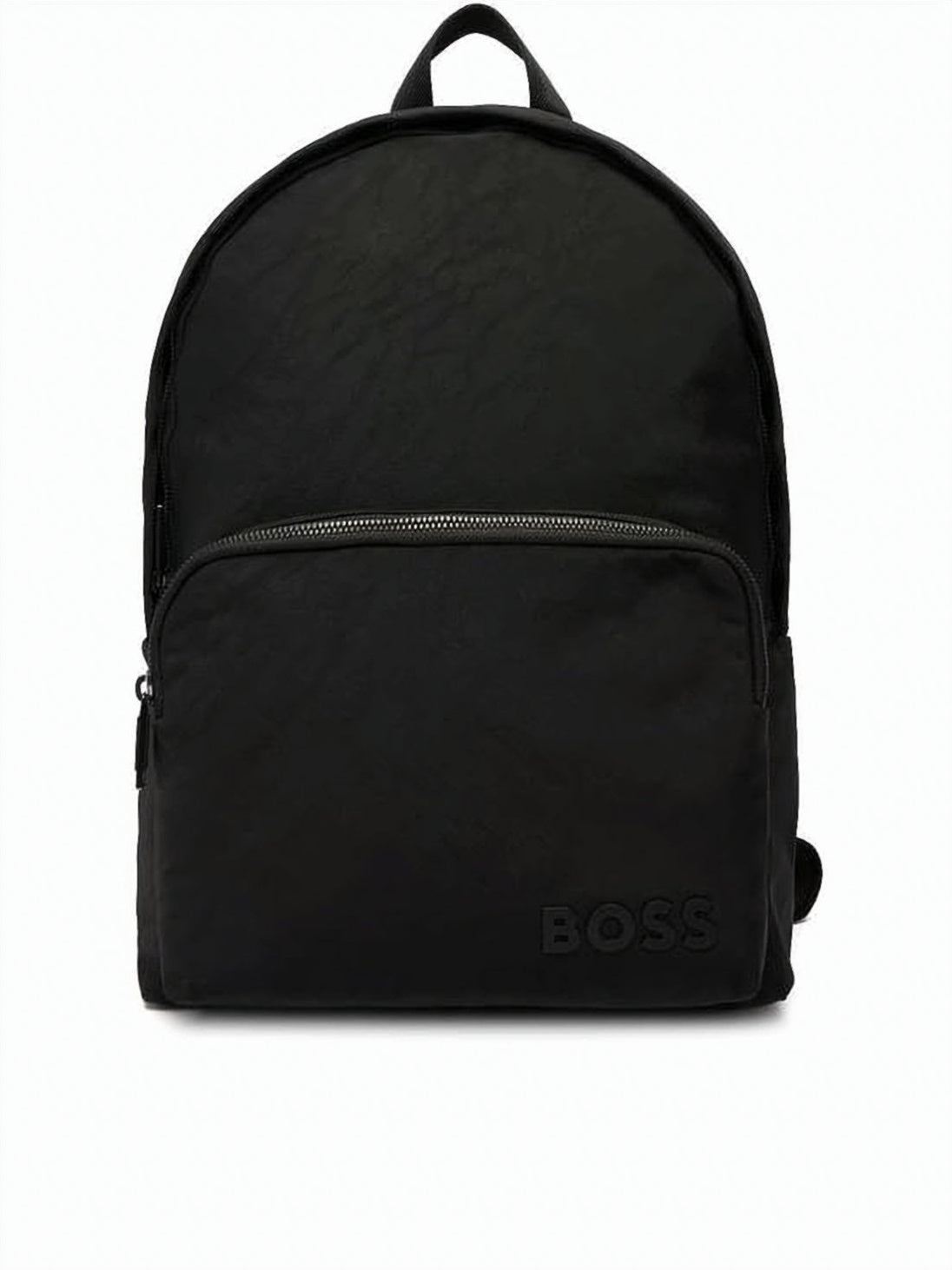 Black Polyamide Backpack with Embossed Branding