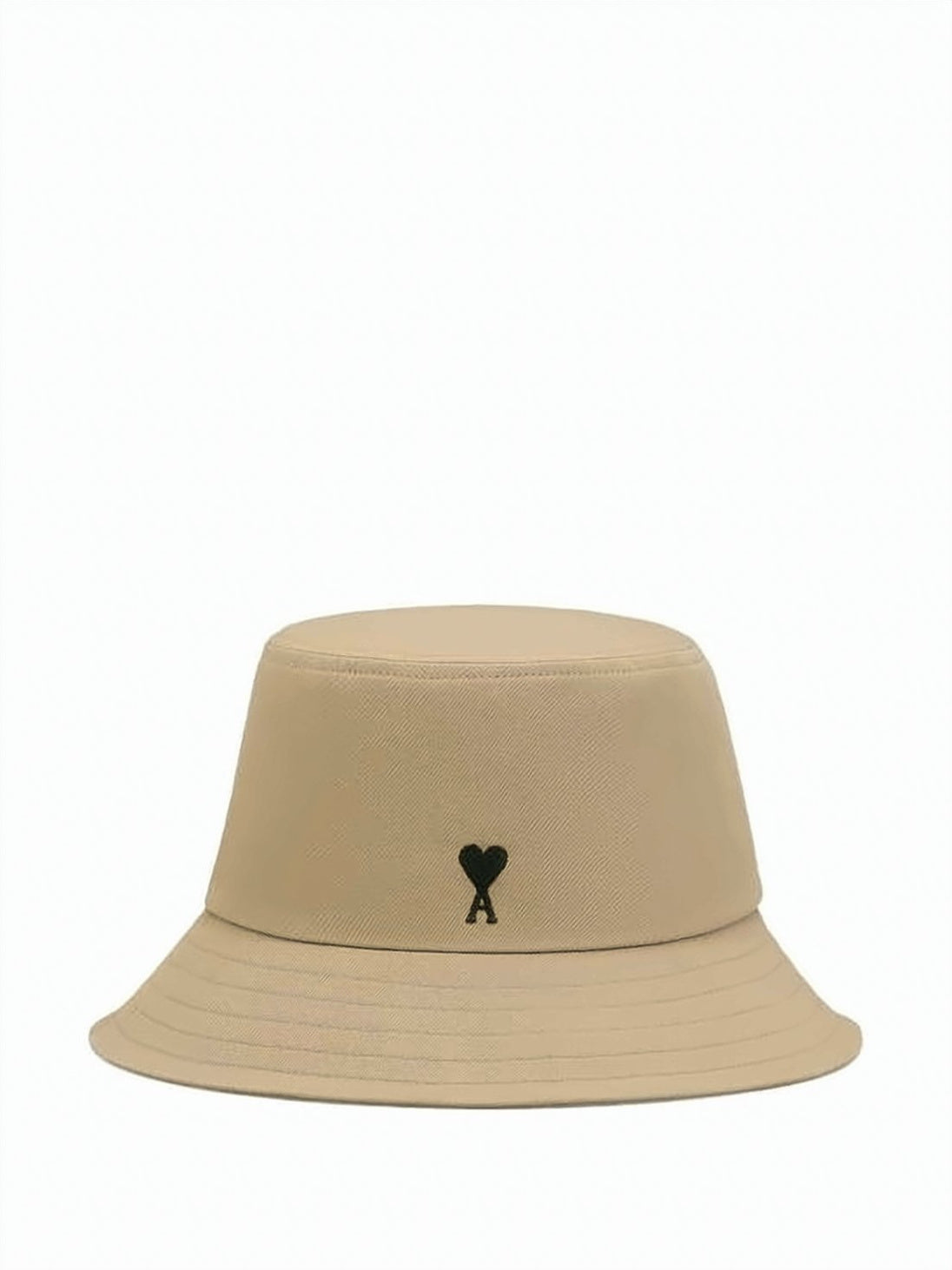 Cotton Bucket Hat with Embroidered Heart Detail