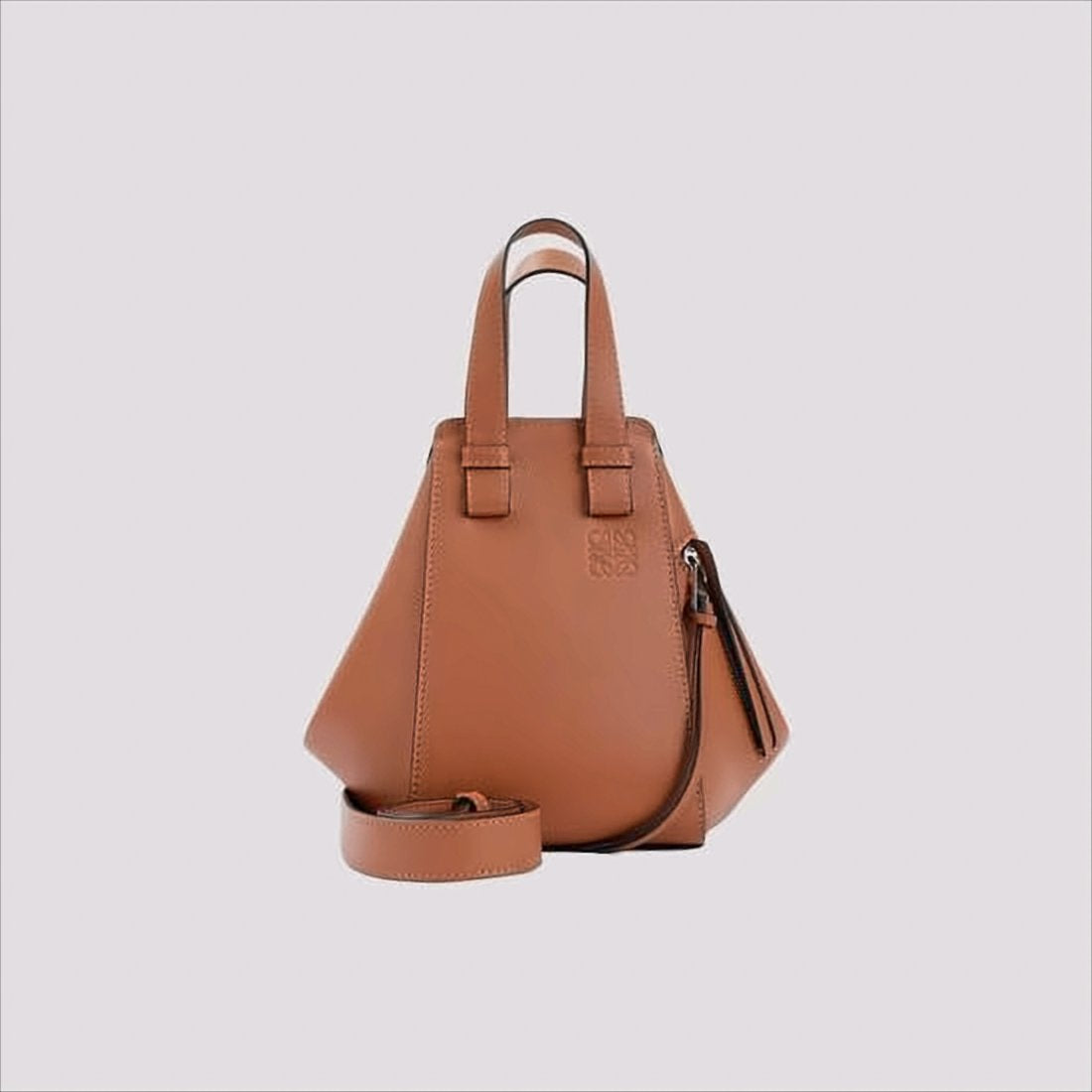 Trapezoidal Calf Leather Shoulder Bag