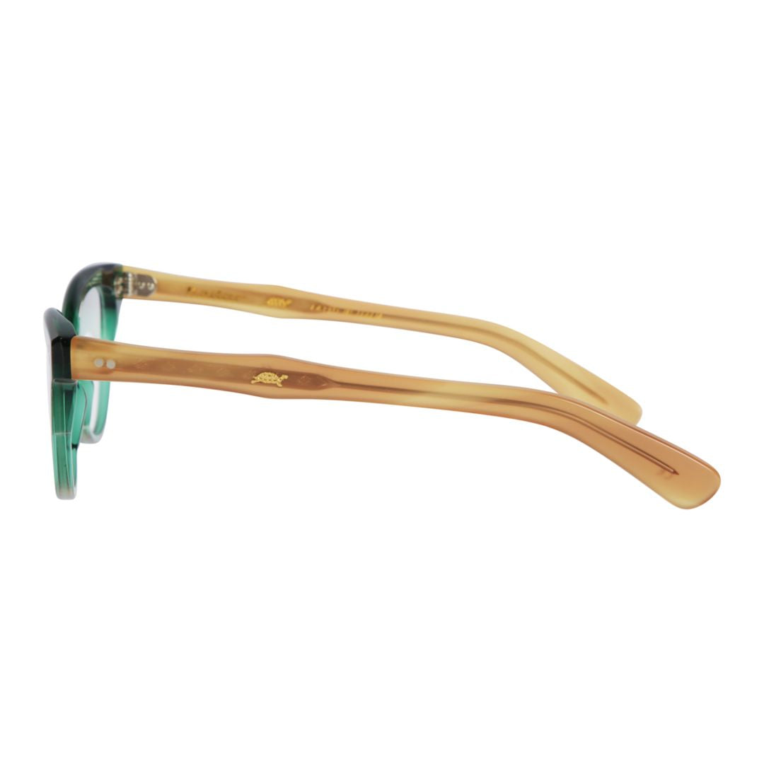 Monya Cat-Eye Frame Eyeglasses with Translucent Green Front