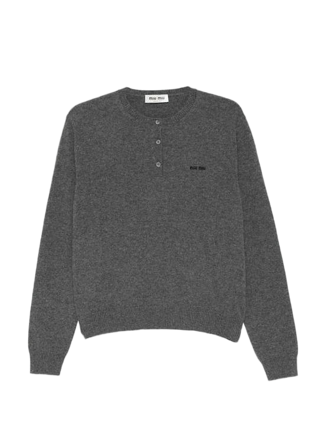 Long-Sleeved Cashmere Sweater with Embroidered Logo