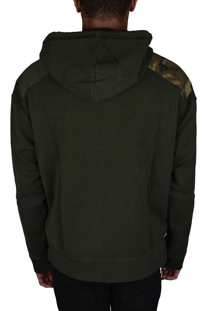 Oversized Khaki Green Cotton Hoodie