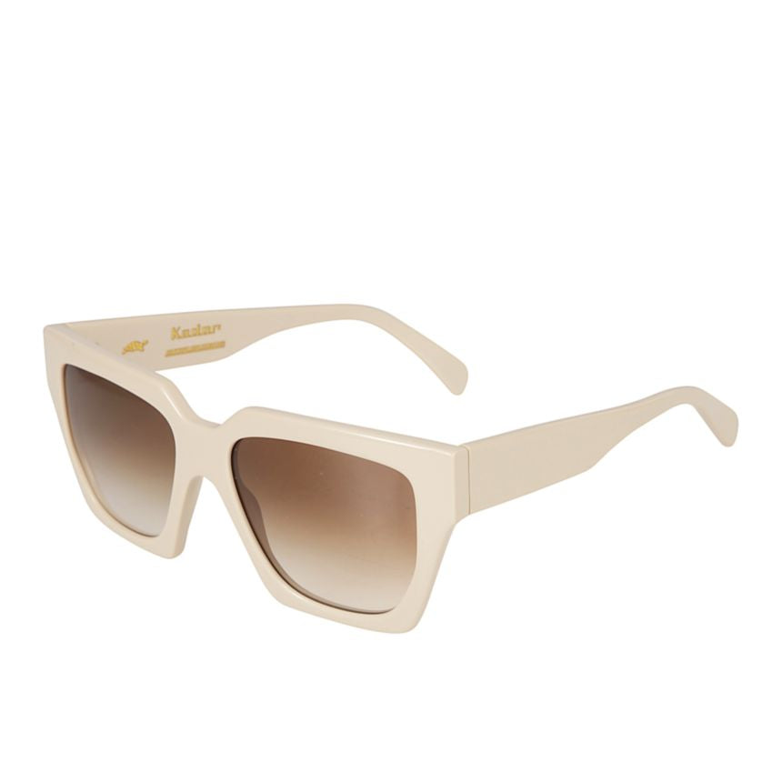 Charlize Bold Oversized Square Frame Sunglasses in Beige