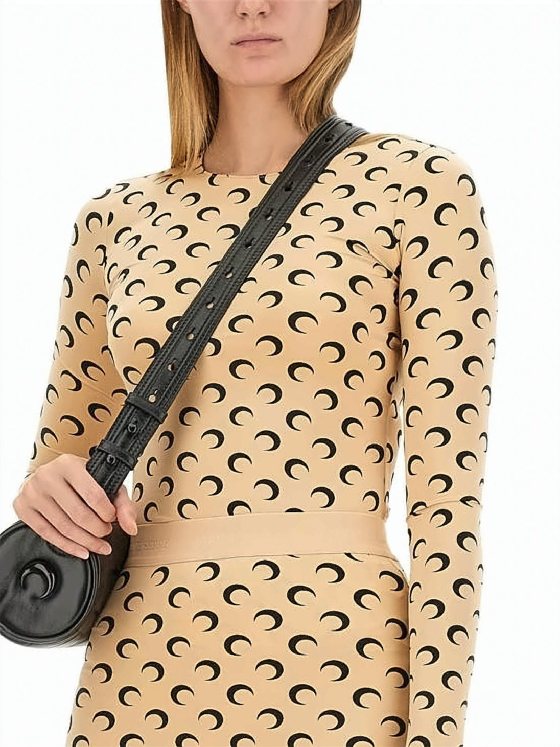 Crescent Moon Print Long-Sleeve Top