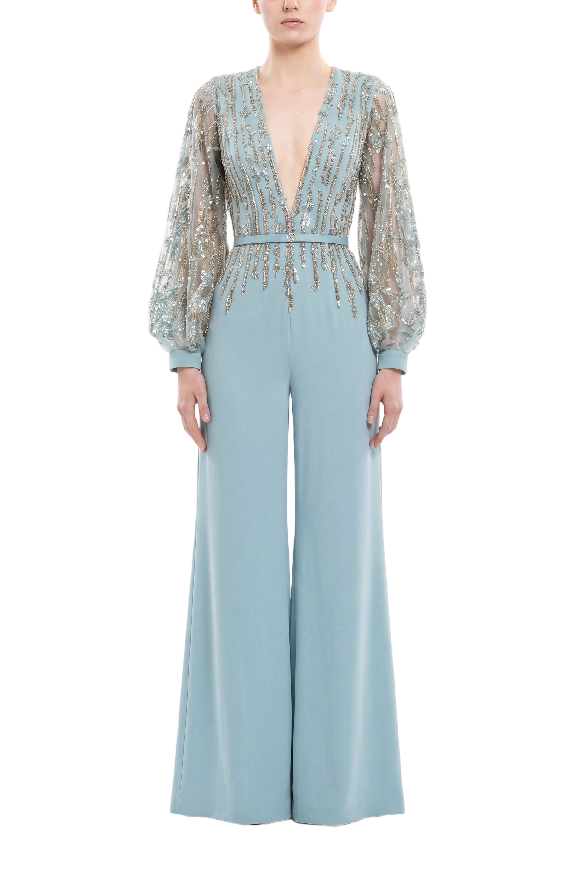 Crepe Beaded Jumpsuit