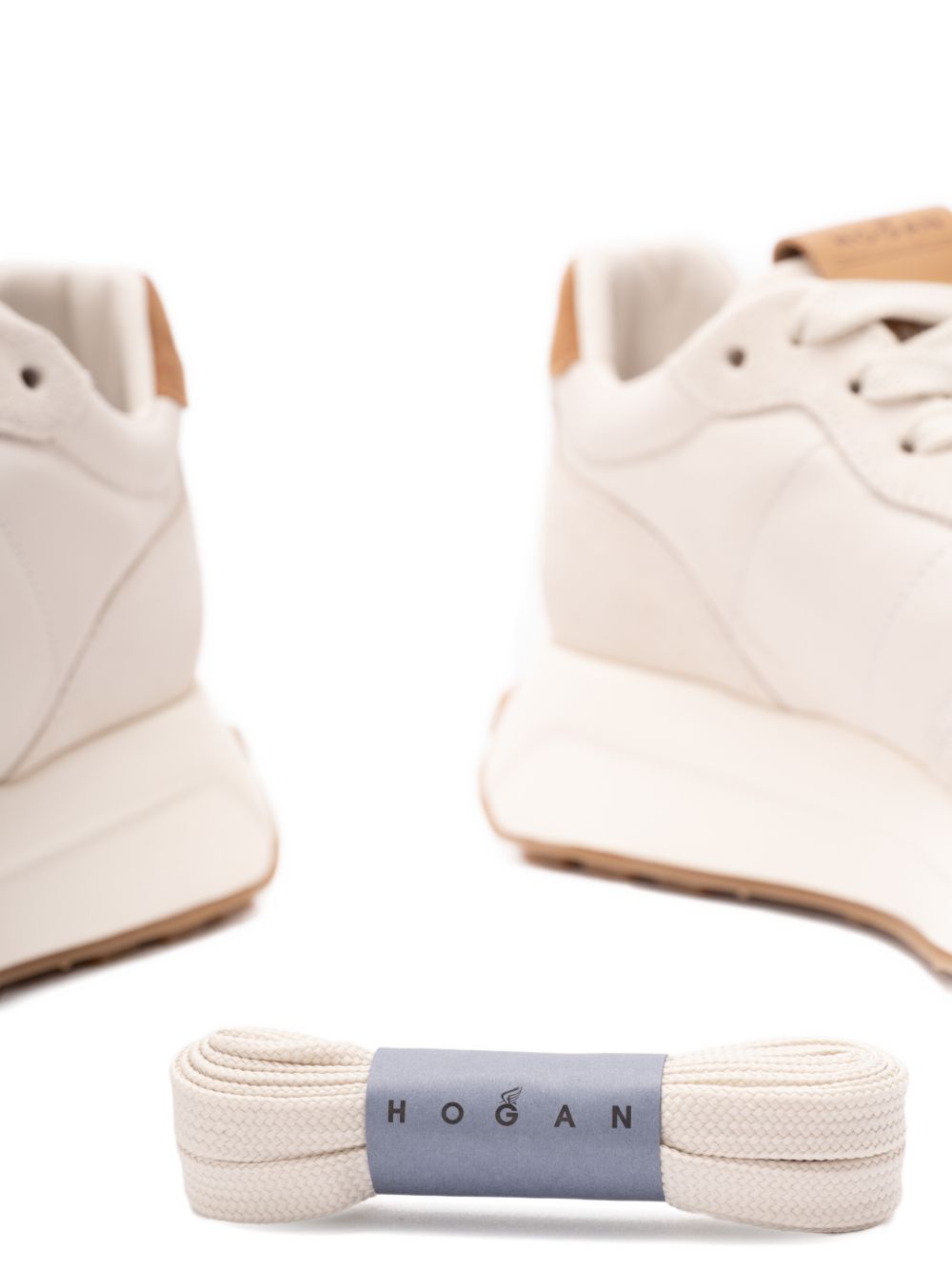 Beige Sneakers With Silk