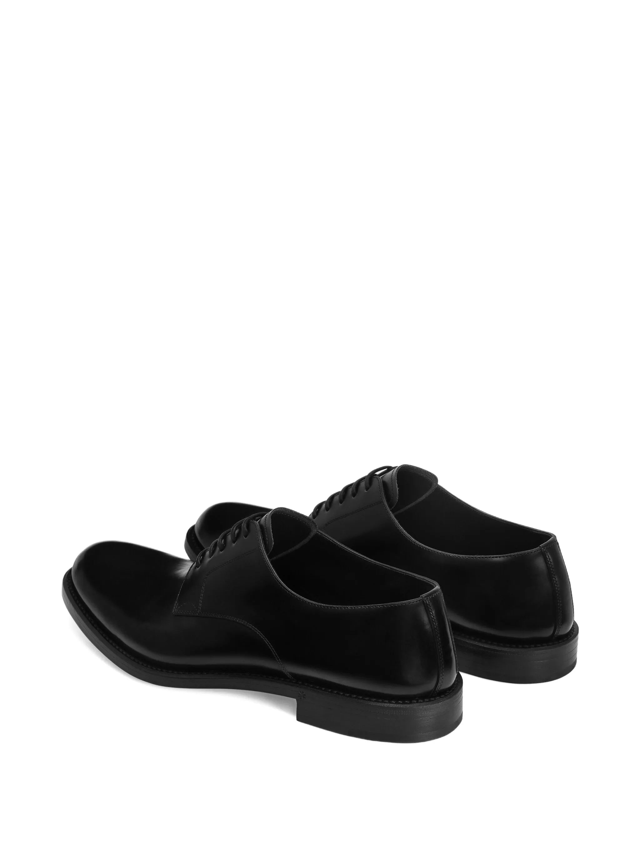 Sleek Black Polished Leather Derby Shoes