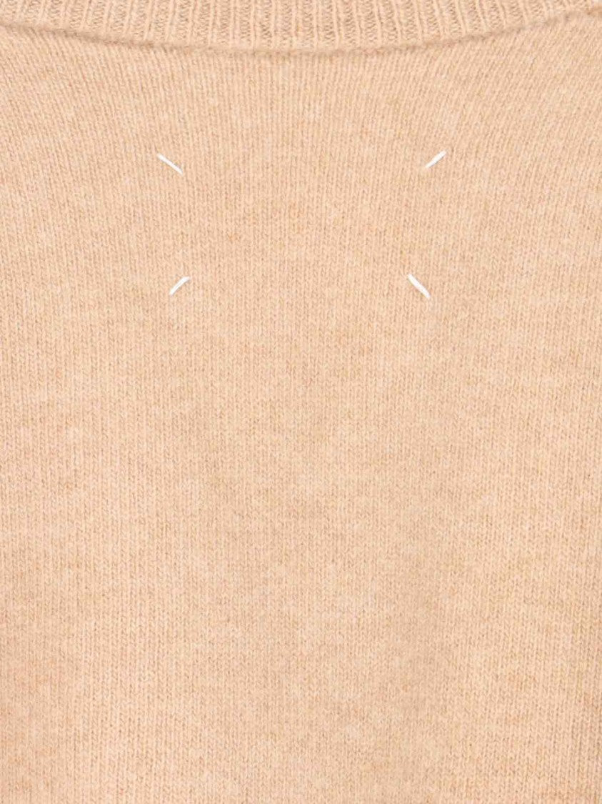 "Four Stitches" Wool Cardigan – Beige
