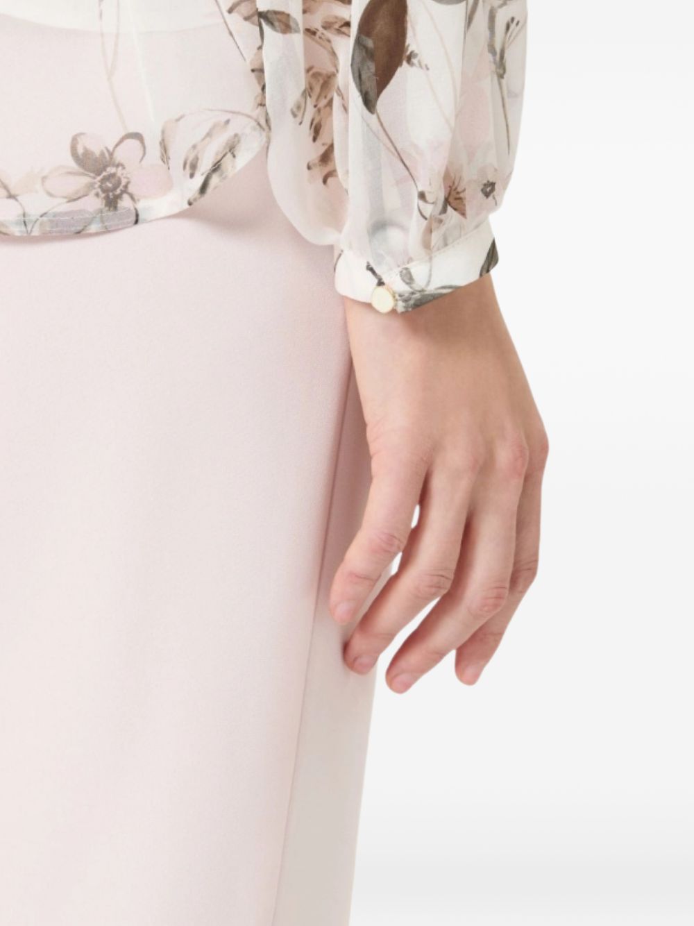 White Blouse with Concealed Button Placket