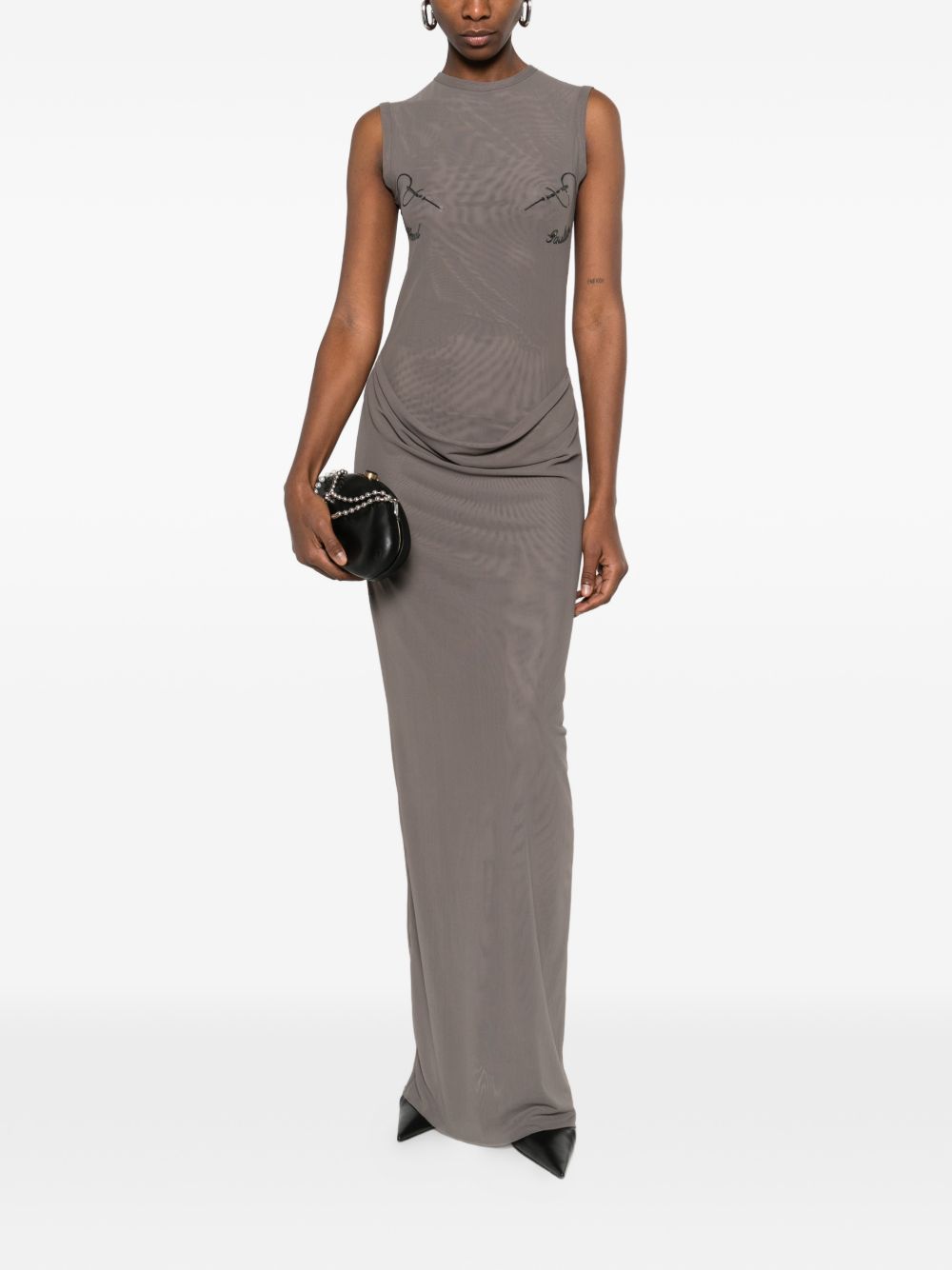 Sleeveless Maxi Dress with Embroidered Detail