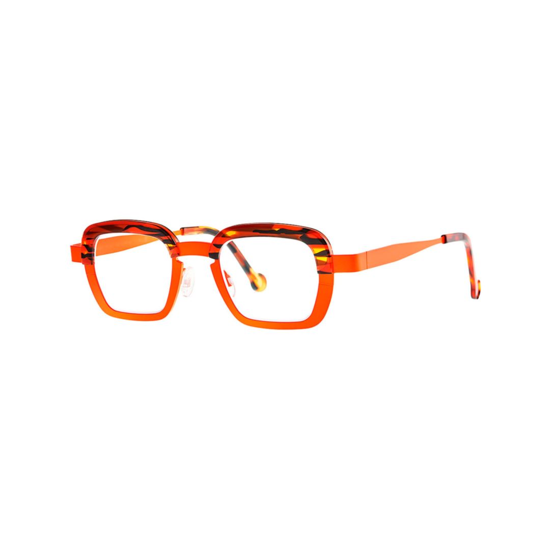 Parachute 014 Fluo Orange + Brown/Orange Ecail Square Frame Eyeglasses