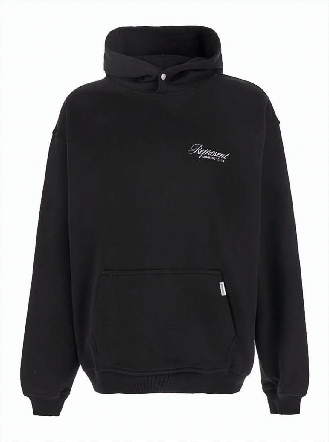 Classic Black Hoodie with Script Logos