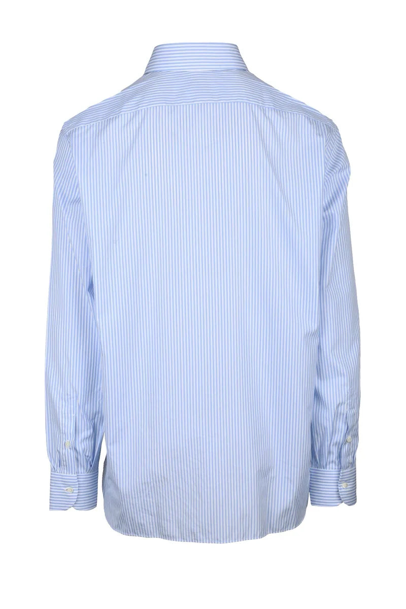Cotton Shirt - White/Light Blue