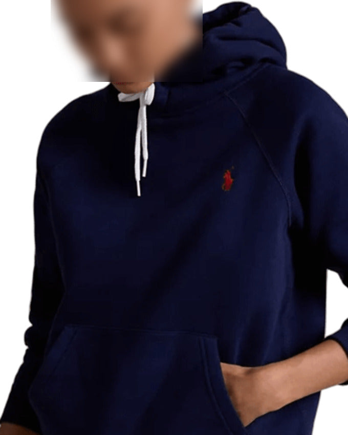 Fitted Sweatshirt in Cruise Navy with Embroidered Pony