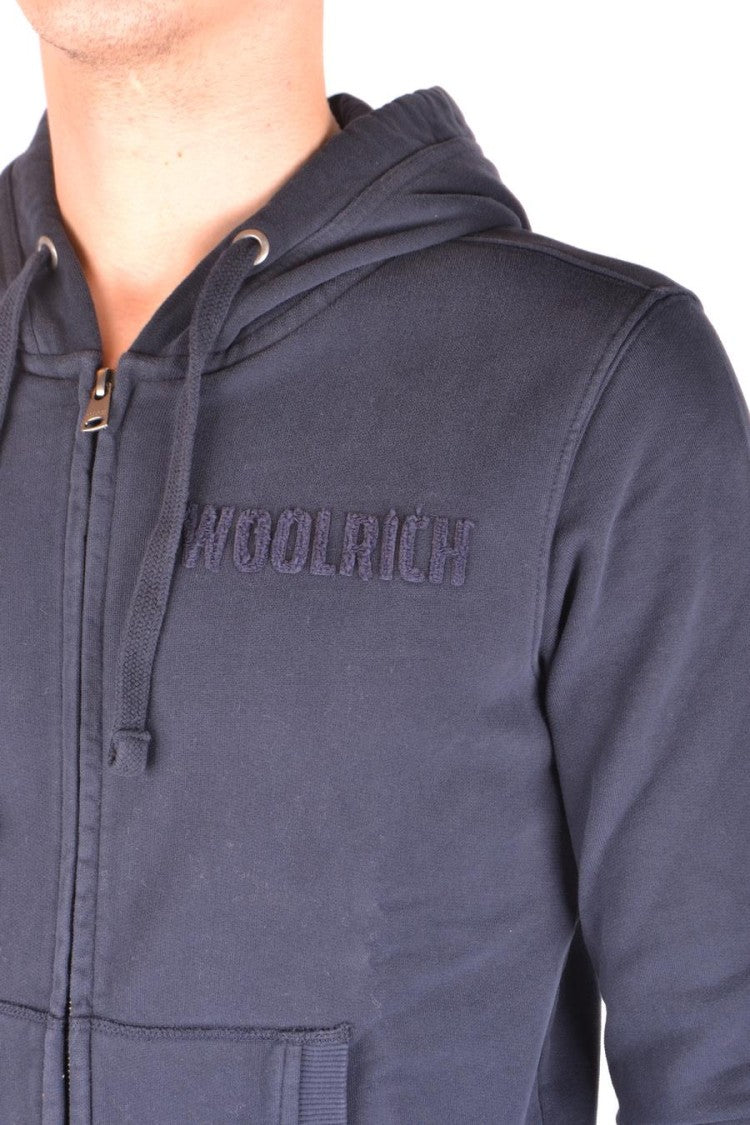 Classic Zip-Up Hoodie In Deep Blue Cotton